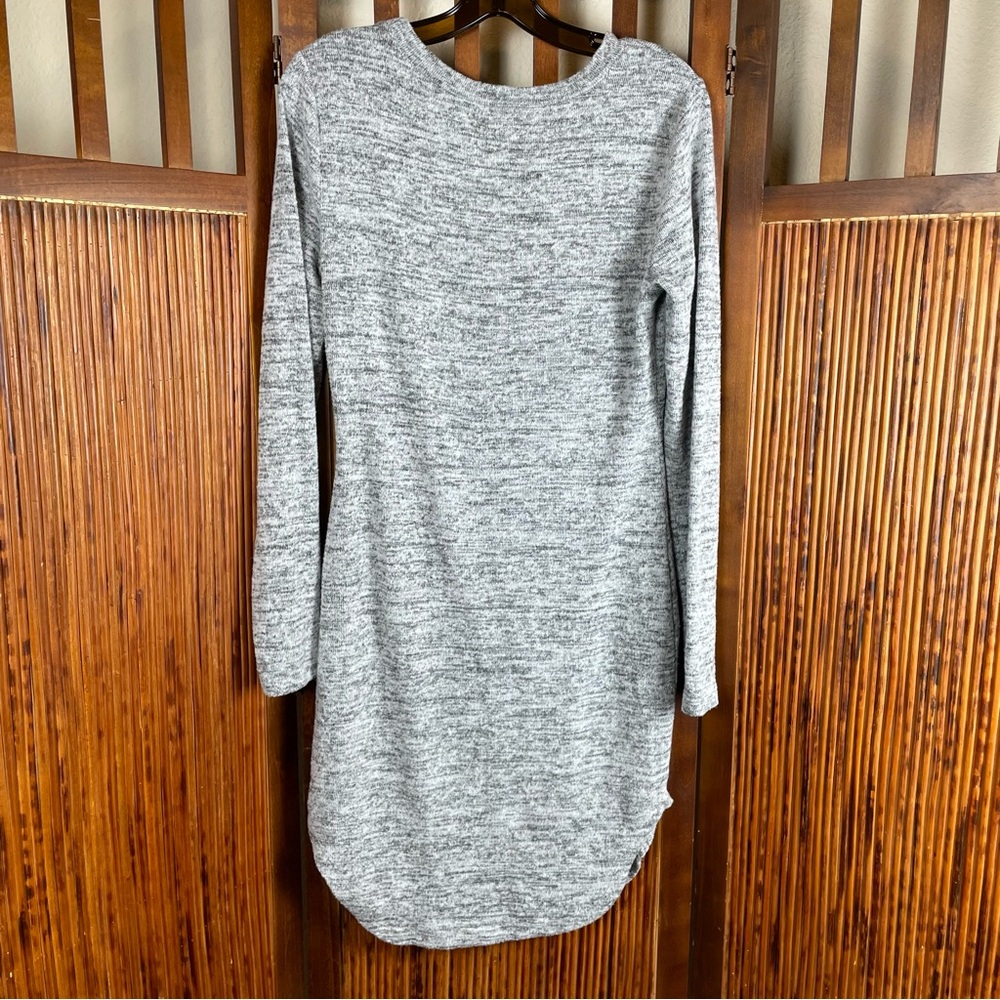 Jersey Style Dress Gray Long Sleeve Size L - Picture 4 of 9